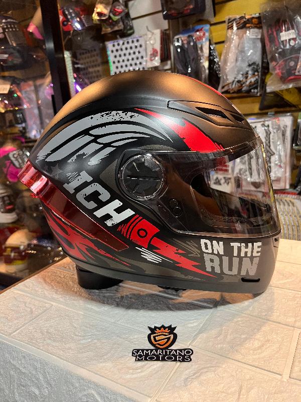 Foto adicional de CASCO ICH 501 ROJO CON NEGRO