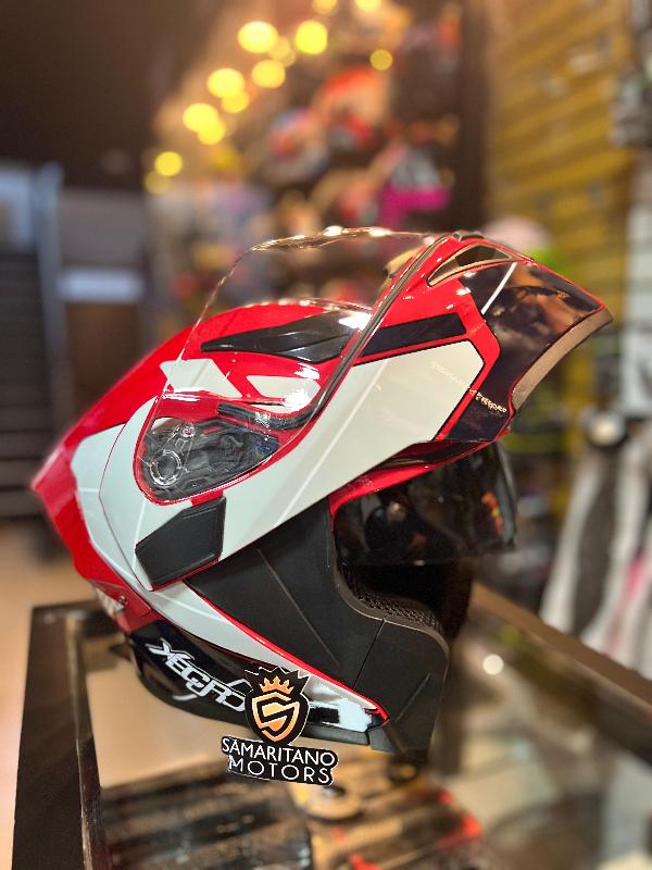 Foto adicional de CASCO XECURO XR920 ABATIBLE LORE ROJO